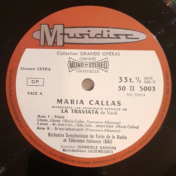 MARIA CALLAS LA TRAVIATA Grand Opera LP French Gabriele Santini Giulio Mogliotti - Picture 3 of 6